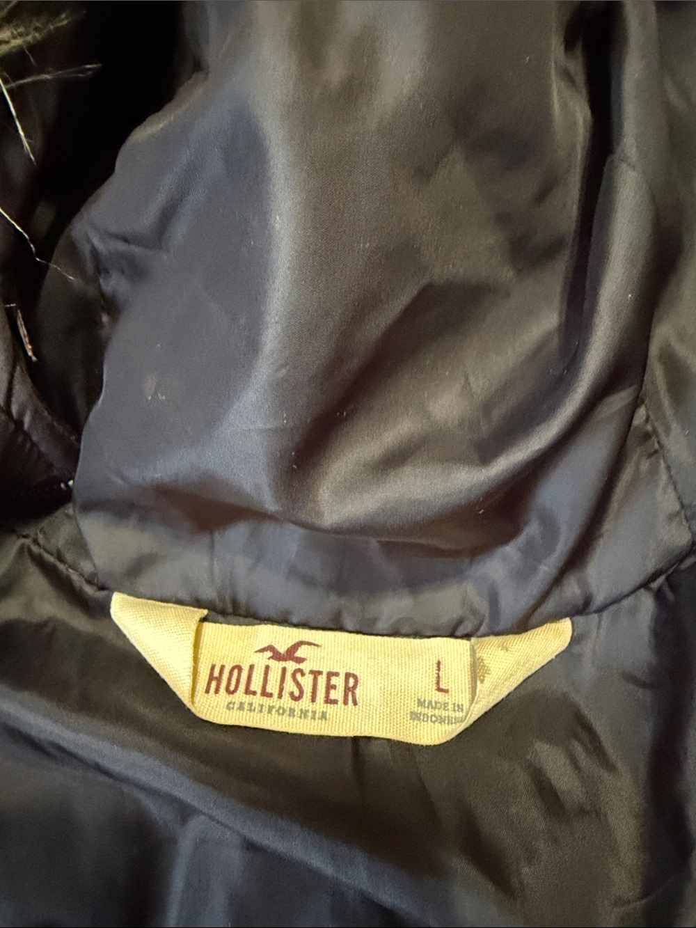 HOLLISTER Women's Faux Fur Trim Quilted Belted Parka Jacket Brown Large - Picture 5 of 8